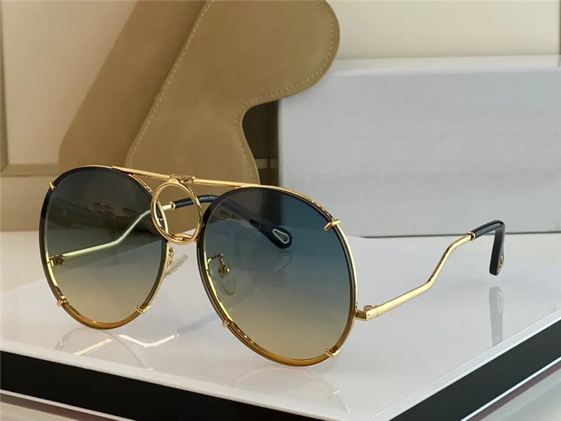 New fashion designer women's sunglasses 145 pilot metal frame interchangeable lenses avant-garde popular style uv 400 protect2357