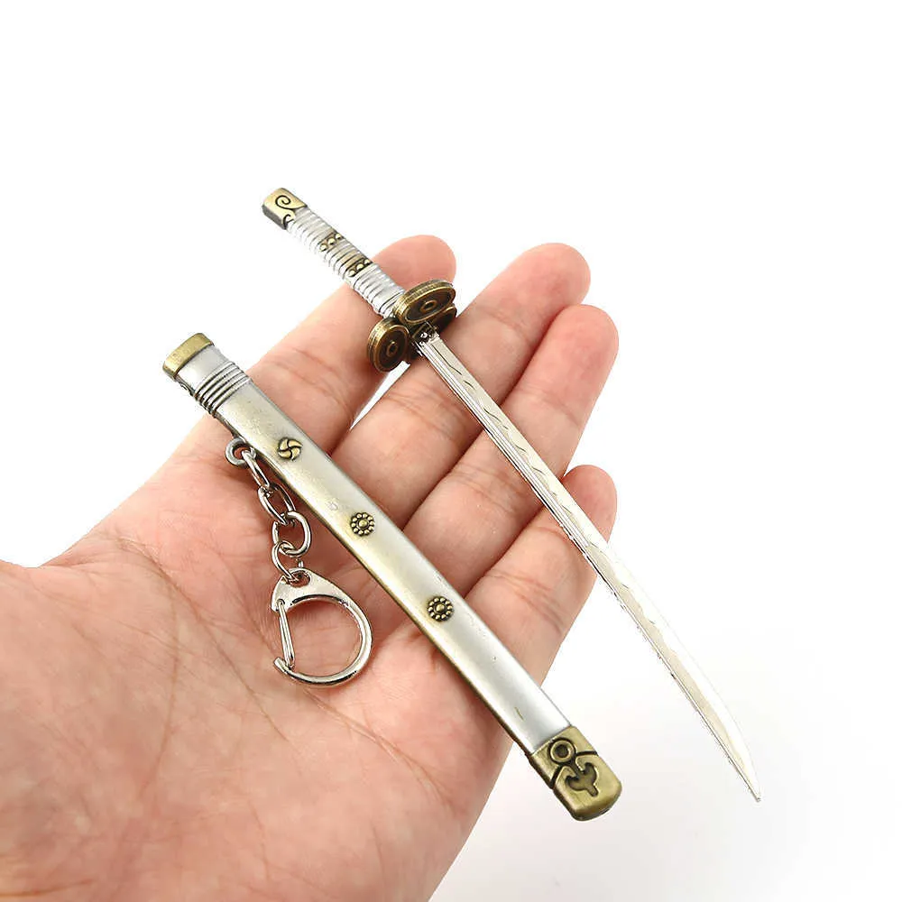 Anime une pièce porte-clés Cosplay Roronoa Zoro épée lame Chaveiro pendentif porte-clés chaîne hommes mode bijoux accessoires G10192712866