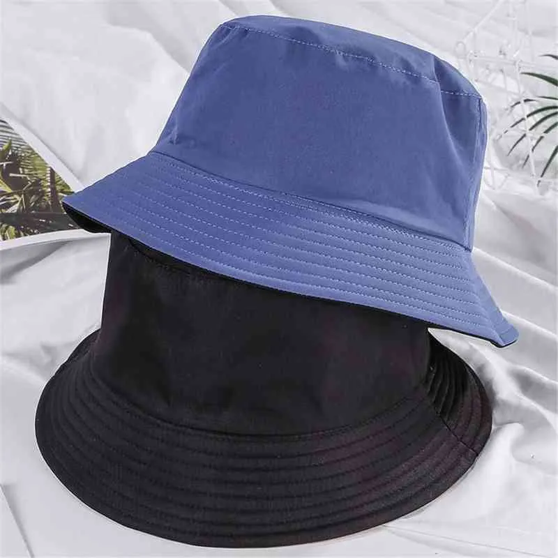 Portable Double-Sided Foldable Anti-UV Beach Cap Bucket Hat Fisherman Cap Sun Hat G220311