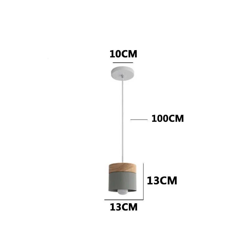 Semplicità nordica LED E27 Lampada a sospensione Modern macaron Lampade a sospensione Migliorie domestiche Decorazione in ferro e legno Lampada a sospensione