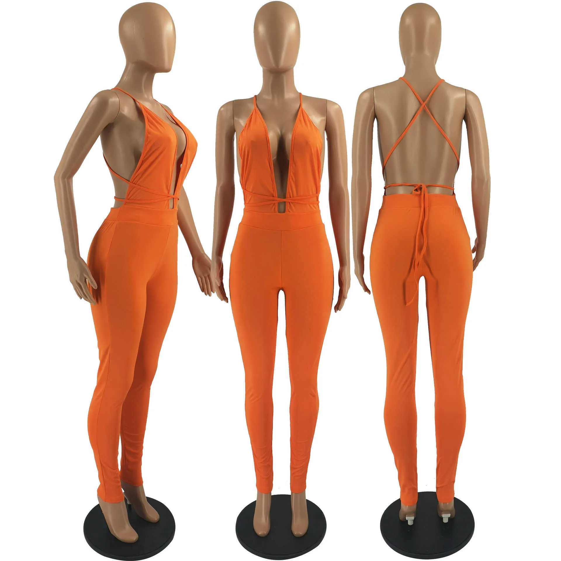 2022 Sexy Jumpsuits voor Womens Designer Mouwloze Hol Backless Bandage Yoga Bodysuits Elastische Slanke Rompertjes