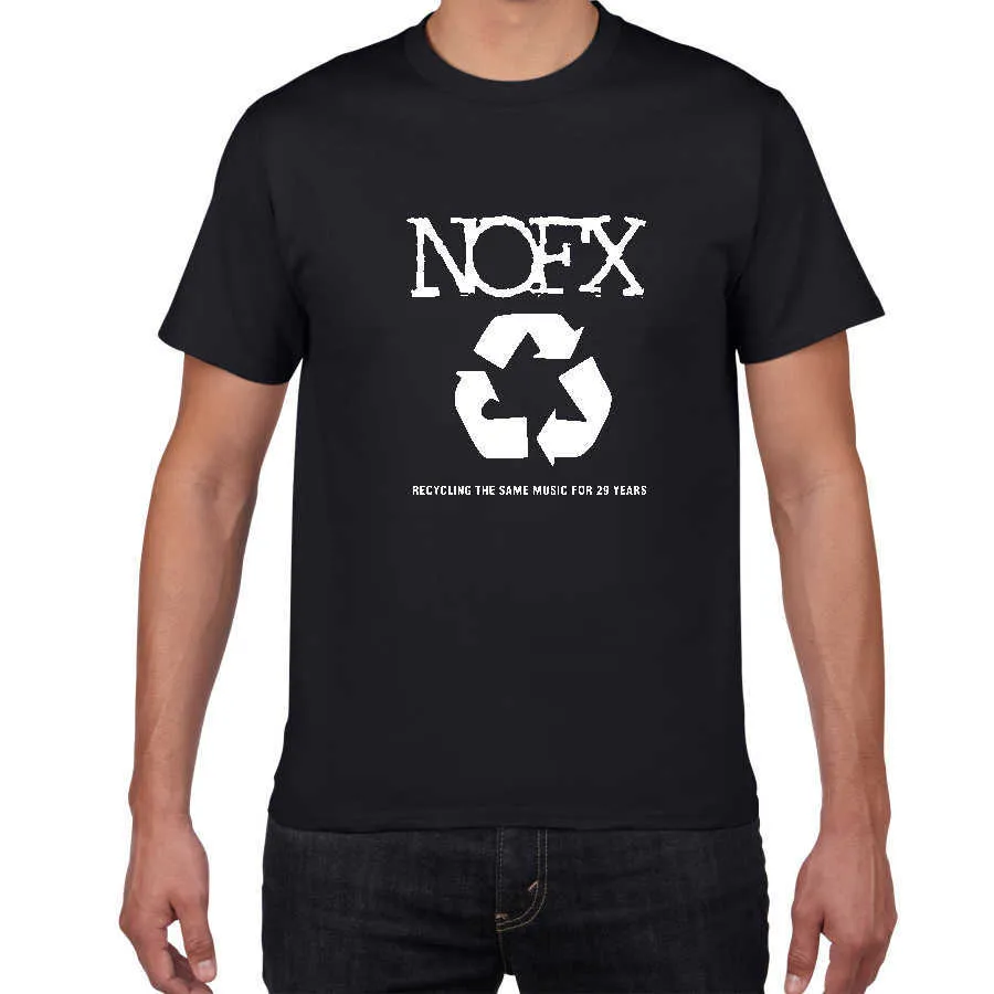 NOFX Alternative Pop/Rock Tshirt hommes Punk Revival Unisexe Confortable Respirant T-Shirt Punk-Pop 100% coton Hommes Streewear 210629