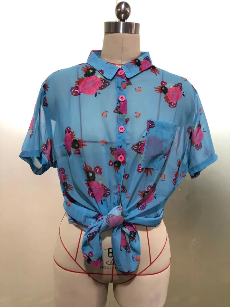 Прозрачная кружевная прозрачная рубашка с цветочным принтом, мужская сексуальная прозрачная мужская классическая рубашка, повседневная сорочка с коротким рукавом для вечеринки, пляжа, праздника 220312309y