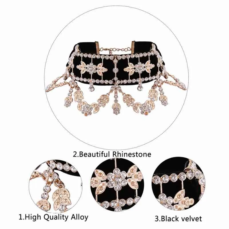 KMVEXO 2019 Collana di dichiarazione di velluto con strass di cristallo di moda le donne Collares Chocker Gioielli regalo feste2852