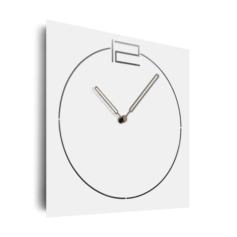 Horloges murales Nordique moderne horloge en bois salon créatif simple Europe silencieux à la main quartz MDF bois carré suspendu blanc3063