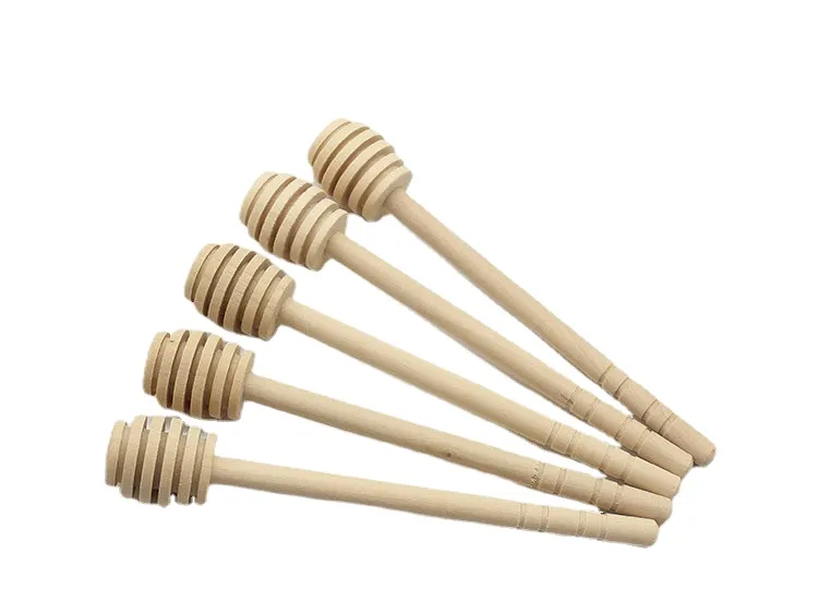 6" Long Wooden Honey Dipper - Wood Stick Spoon Dip Stirring Rod Server Honey Sticks Bee Stick Coffee Milk Tea Stirring Mixing Spoon