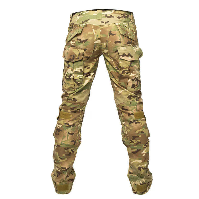 Mege Brand Men's Military Tactical Camouflage Cargo Pants US Army Paintball Gear Combat with Knee Pads Airsoft Clothing 210715