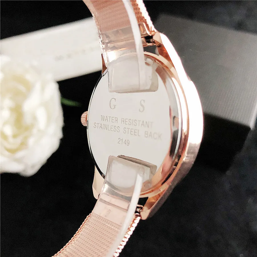 Brand Watches Women Lady Girl Big Letters Crystal Question Mark Style Metal Steel Band Quartz Wrist Watch GS 492099