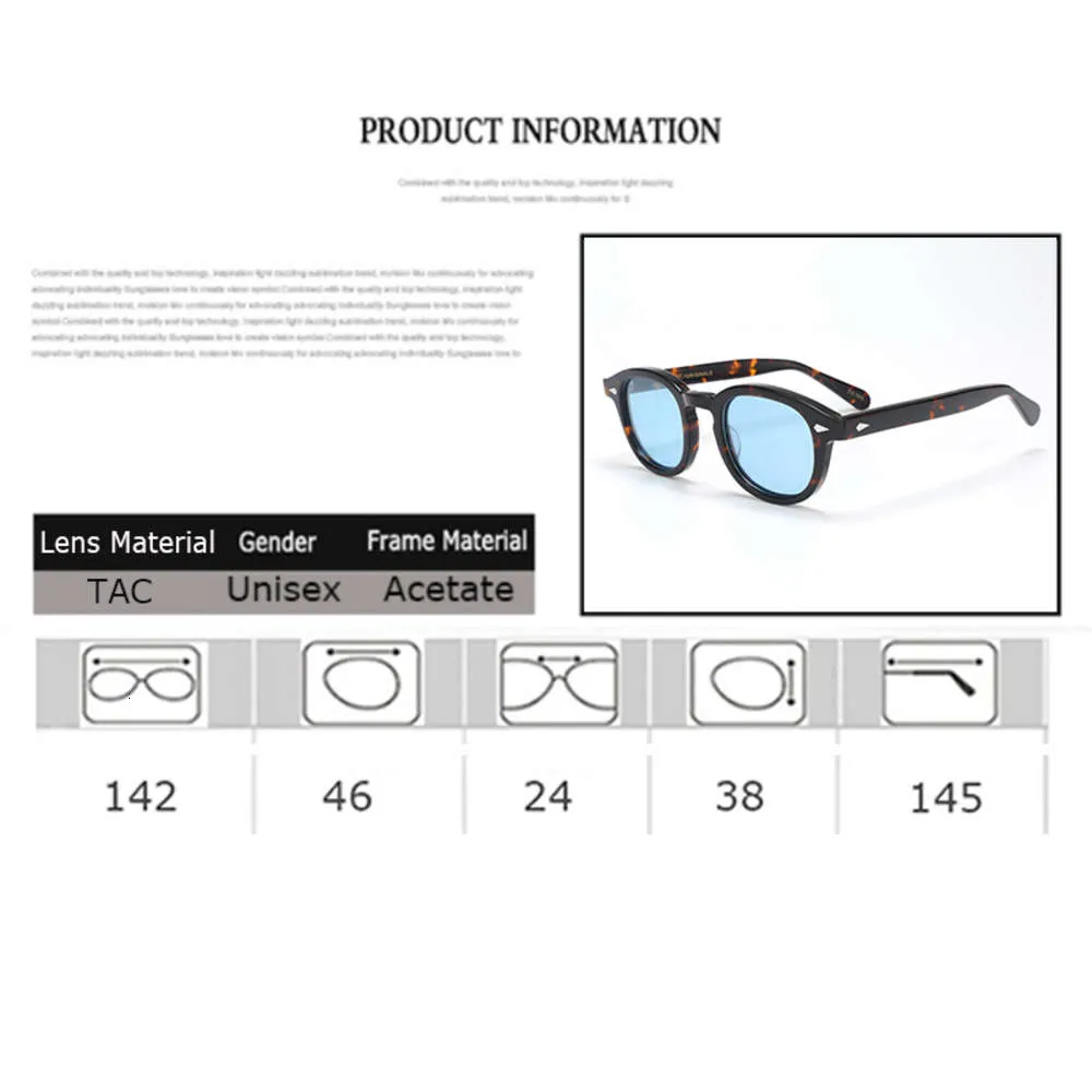 Johnny Depp Lemtosh Polaris Sunglass Men UV400 Retro Acetate Frame Sun Glass Brand Digner for Male Eyewear3560113