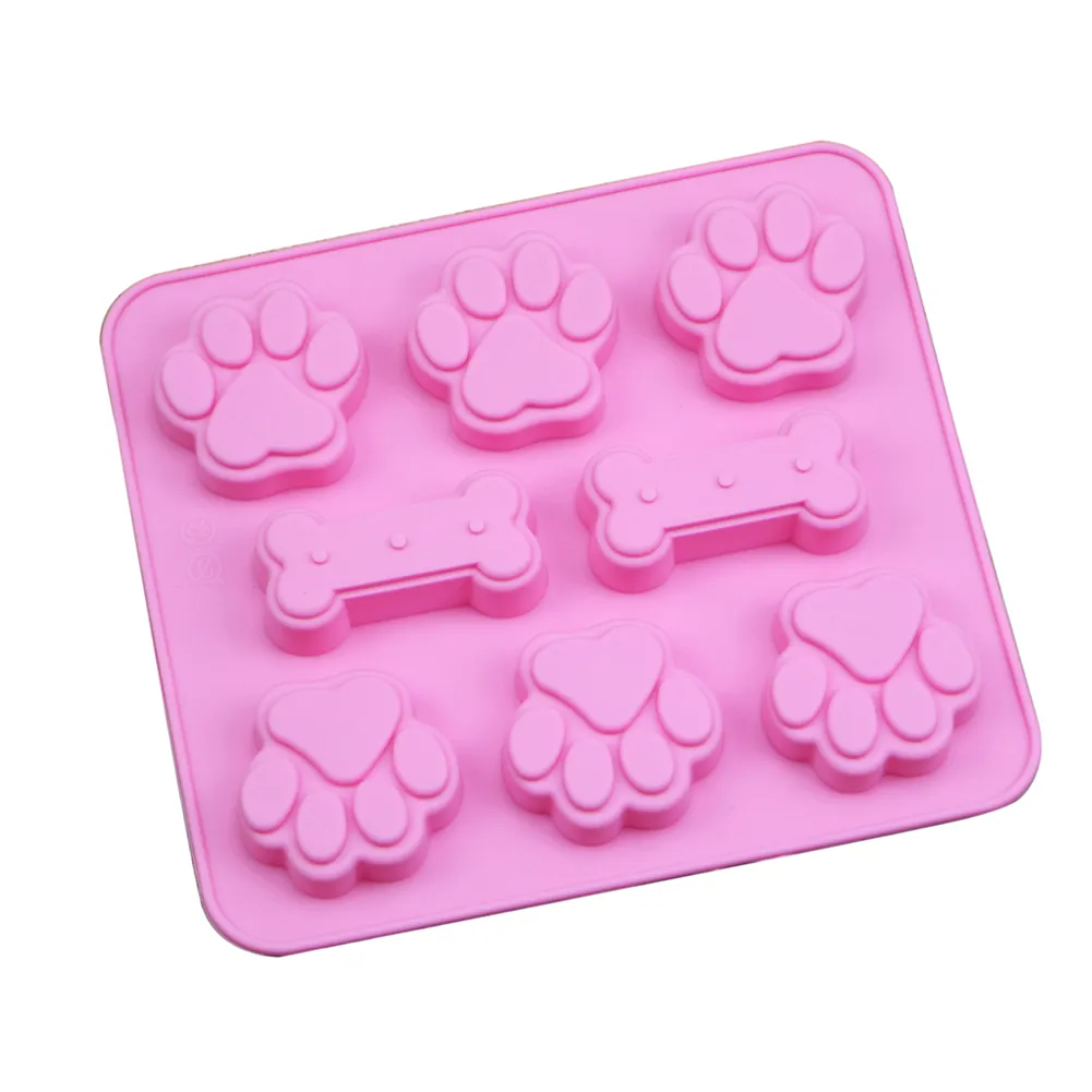 Silicone Chocolate Mold Cat Dog Paw Bone Soap Ice Mold Animal Footprint Cookie Baking Tool