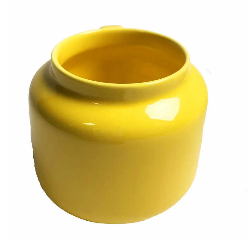 Tazza da caffè in ceramica Smiling Expression Bicchieri tazze tazze da caffè gialle Faccina carina Q Styles tazza d'acqua di grande capacità regali 210804