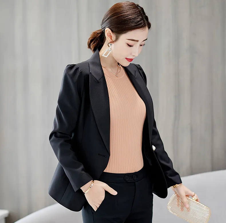 秋のファッション女性のジャケットの堅い長袖のジャケットカジュアルスリムな服のターンダウンカラー5028 80 210417