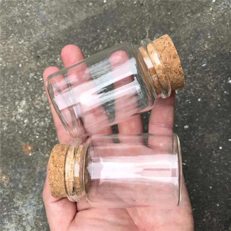 80ml Glass Bottles With Cork Small Transparent Mini Empty Glass Vials Jars Container Clear Food Botlles Eco-Friendly (3)