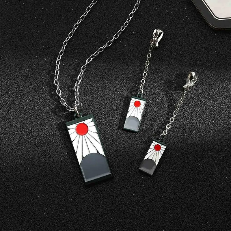 Schlüsselanhänger Anime Dämon Slayer Cosplay Requisiten Ohrring Kimetsu no yaiba Kamado tanjirou Anhänger Erwachsener Schmuck Geschenk250V