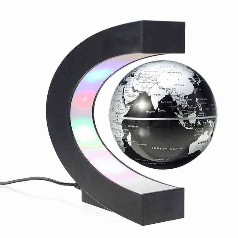 Heminredning Novelty Gåvor Globe LED Flytande Magnetisk Levitation Världskarta Elektronisk Antigravity Lampa Presentlampa 211101