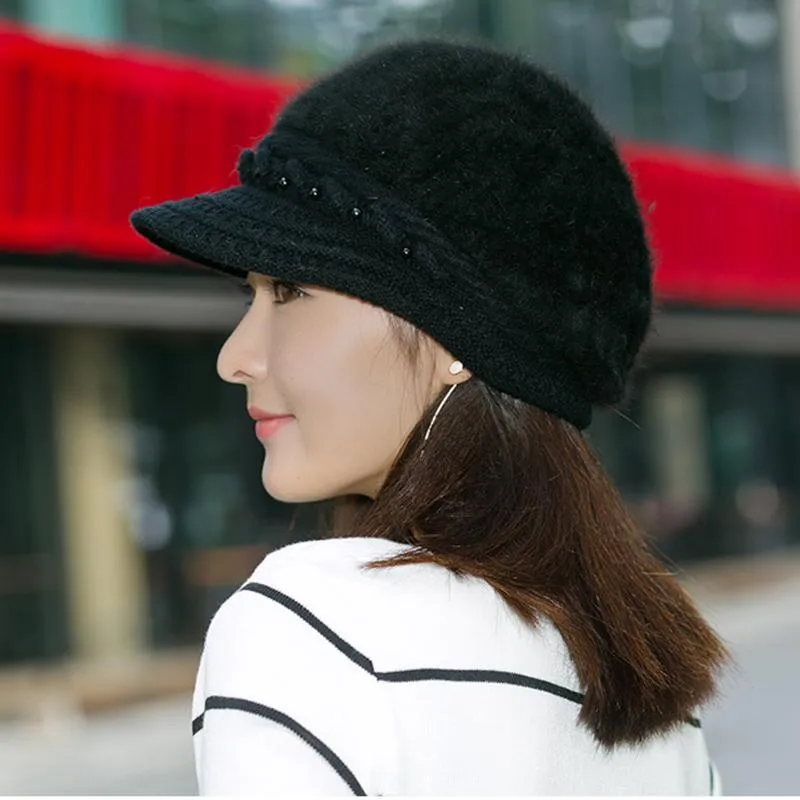 Beanie / Capul Caps Simple Beret Faux Fur Hat Женщины мягкий теплый вязаный аксессуар комфортабельный на открытом воздухе LL @ 17