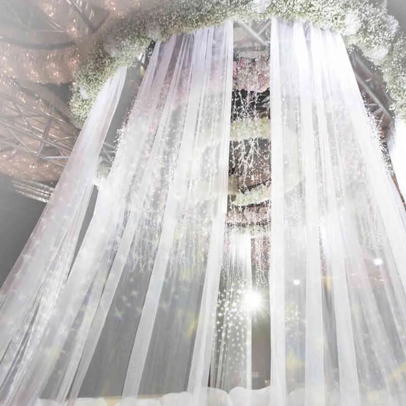 Gaze en tissu Organza pur 5M, décorations de mariage, matériaux faits à la main, jupe décorative de fond de scène de photographie