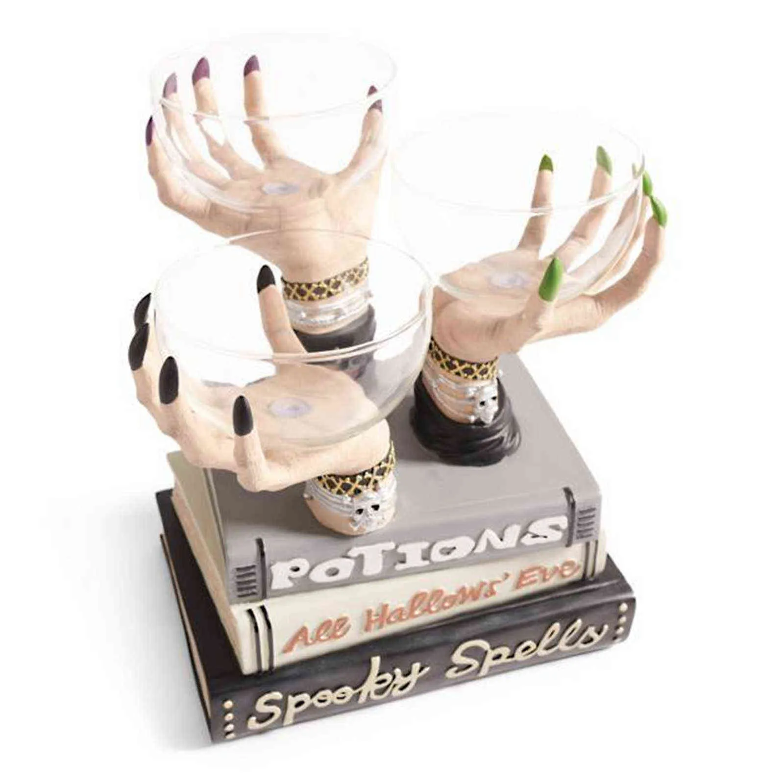 Mani da strega Supporto ciotola snack Ornamento da tavolo in resina Decorazione feste domestiche di Halloween 211101