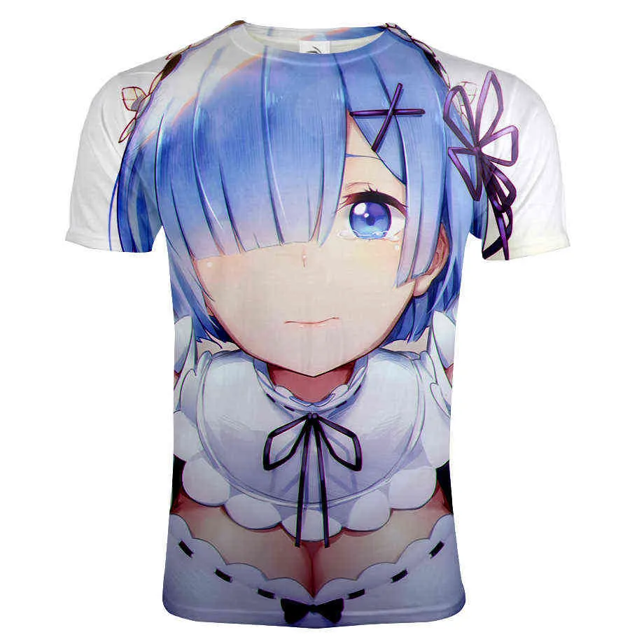 2020 Trendy Anime T-Shirt Re: Zero 3D Stampato da Uomo Casual O-Collo Manica Corta Streetwear Maglietta Moda Hip Hop Maschio Magliette Magliette E Camicette X0621