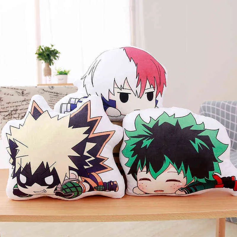 Anime My Hero Academia Izuku Midoriya Katsuki Bakugou Shouto Todoroki Peluche Pilllows Mignon Pendentif Jouet Doux Poupées En Peluche Cadeau Y211119