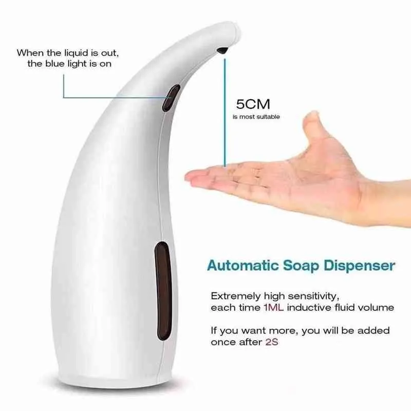 Automatischer Spender Desinfektionsmittel Handgel Berührungsloser Sensor Sanitizer Flüssigseifenschaum für Badezimmer Küche 211206