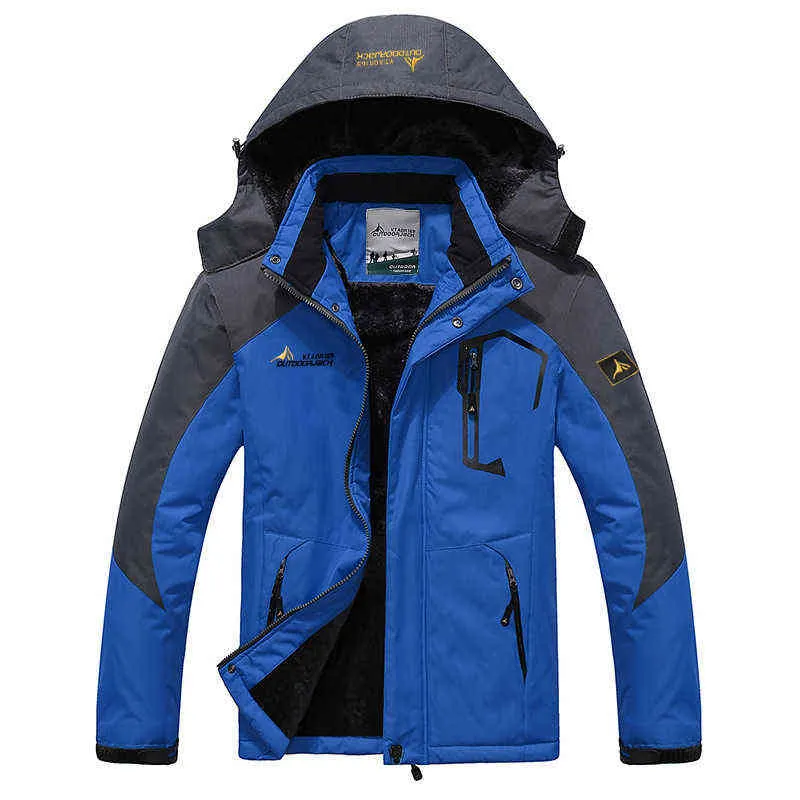 Winter Parkas мужская бренд ветрозащитный ветрозащитный плюс бархат толщиной теплой куртка пальто военный капюшон 211104