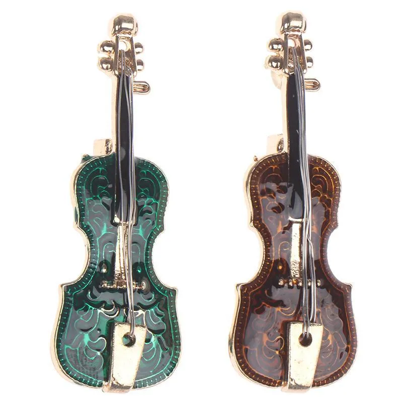 Pins, Brooches Musical Violin Enamel Alloy Brooch Pins Girls Scarf Sweater Clips Badges Jewelry 