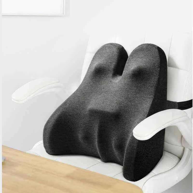 Grande chaise oreiller siège soutien lombaire coussins orthopédiques dossier mousse à mémoire de douleur au bas du dos coussin de taille coussin de massage 211203