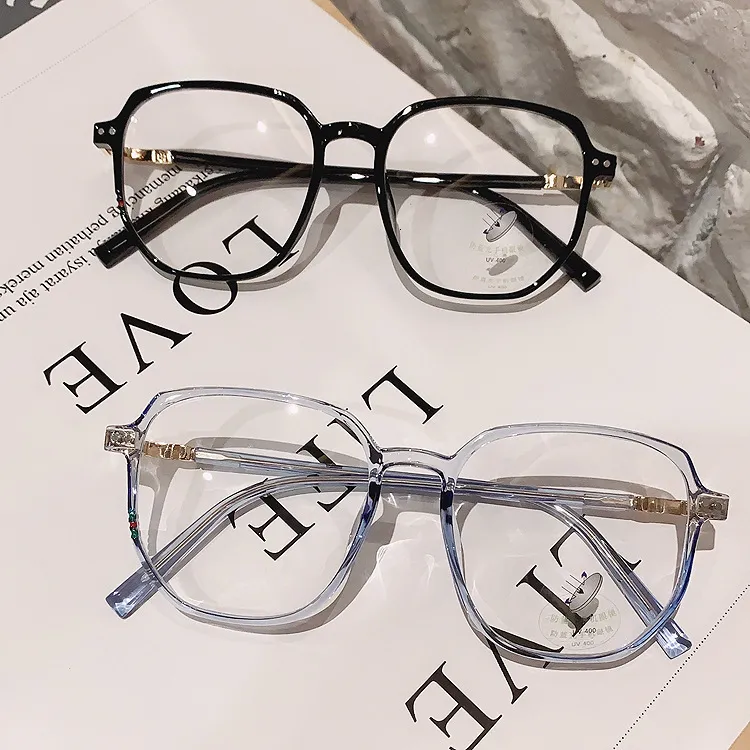 Black Frame Big Thin and Super Light with Shortsighted Glass Female Plain Face Net Red Fashion Male Luxury Brand Mens Women9583194