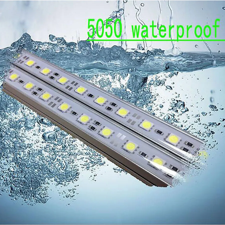 50ピースIP68防水LEDバーDC 12V 24V 50センチの36Vの36LLの5050 SMD硬い堅い堅い堅い堅いストリップキャビネットバーライトの水中の使用