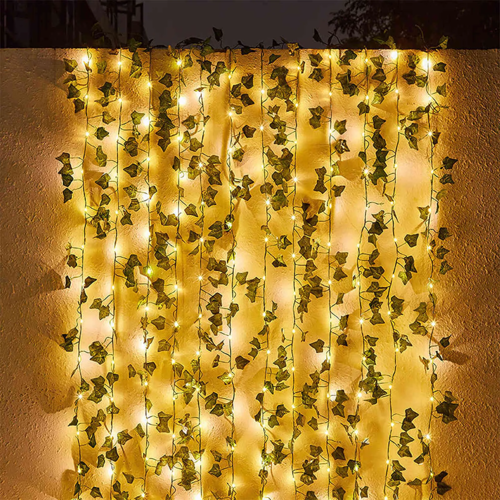 10 m LED Güneş Yaprağı Dize Işık Açık Bahçe Dekorasyon Çelenk Lamba Düğün Parti Odası Dekor Için Güneş Akçaağaç Lambaları 211104