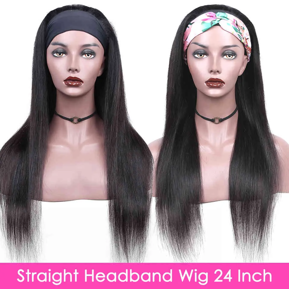 Aircabin Hoofdband Wig Human Hair Bone rechte gluess Braziliaanse Remy S voor zwarte vrouwen half1361495