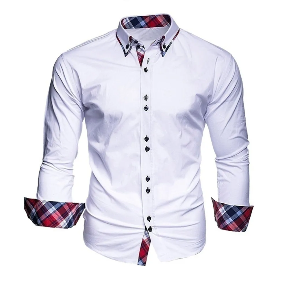 Designs Mens business shirt long-sleeved slim-fit formal casual shirt Camisa Masculina size S-3XL Style Tops