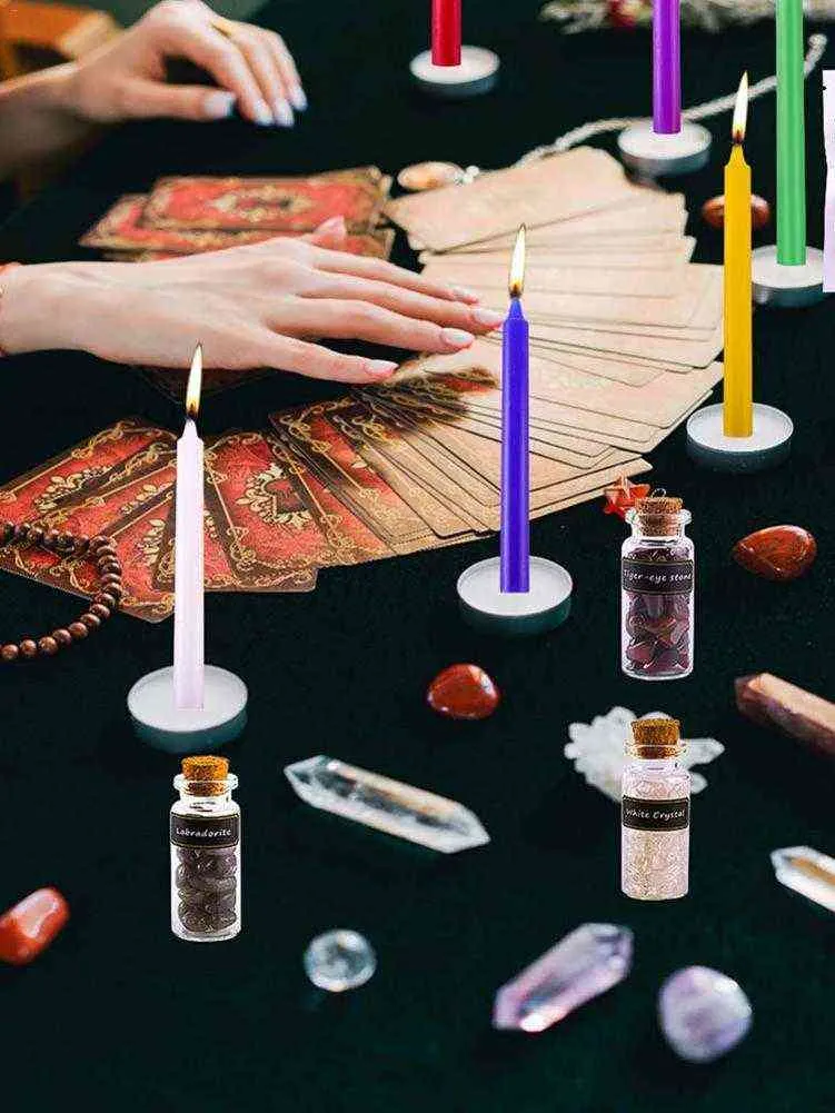 Vanilla Candle Set Witch Toolkit Dried Herbs Prayer Candle Crystal Stone Lovely DIY Witchcraft Supplies Decorate The Living Room H315i