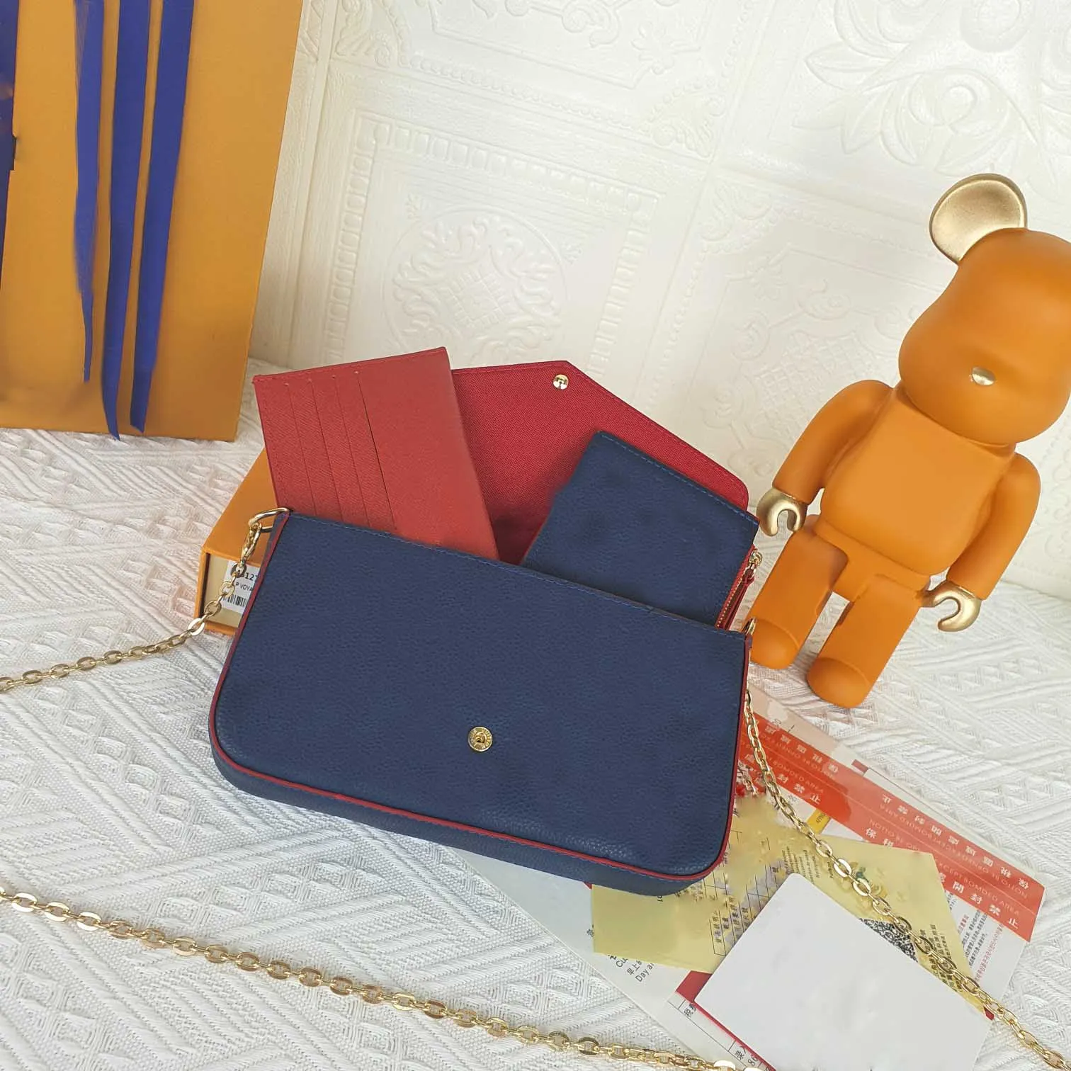 Classic Designer Shoulder Bags Women Messenger Purses Handbag Luxury Wallet Pochette Felicie Chain Bags Clutch Bag Hobos 3-piece Style Golden Wallets