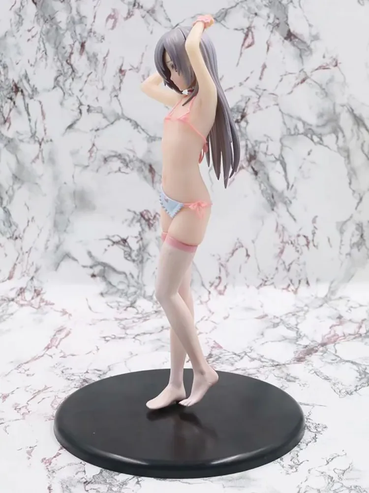 Q-sei Sexy ragazza Figura Akeiro Kaikitan costume da bagno Capelli lunghi capelli corti 24 cm figure anime PVC Action Figure giocattolo Modello Doll Regalo X0503