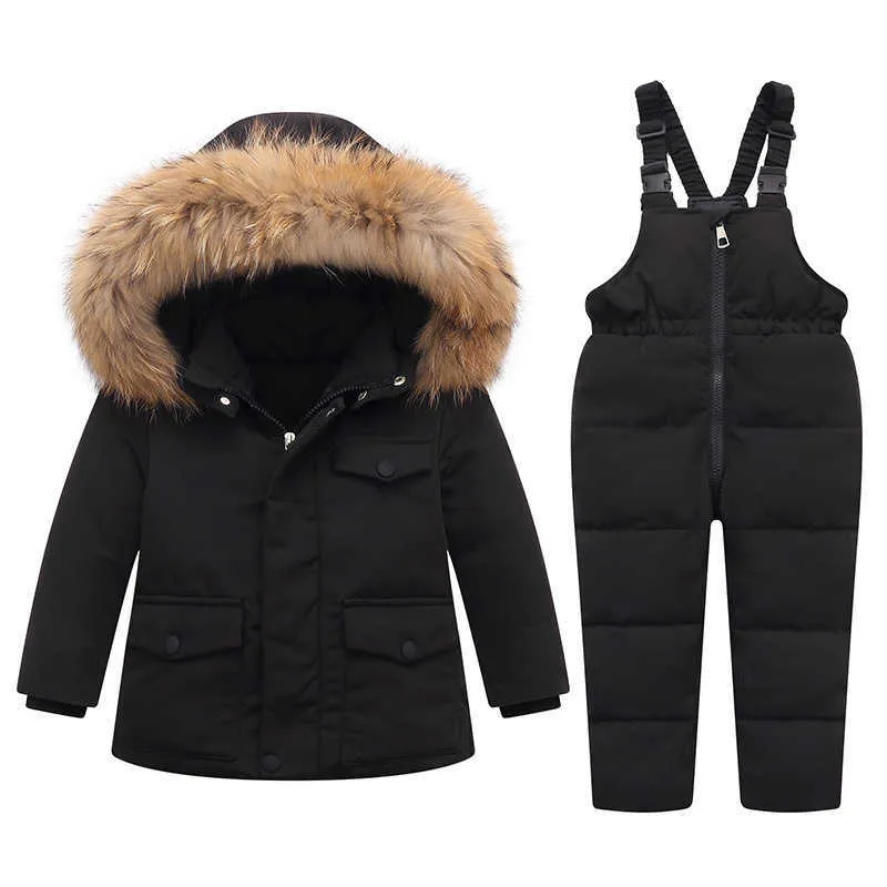 -30 caldo inverno 90% piumino d'anatra bianco vestiti bambina abbigliamento bambini set capispalla ragazzo cappotto parka tuta da neve soprabito H0910