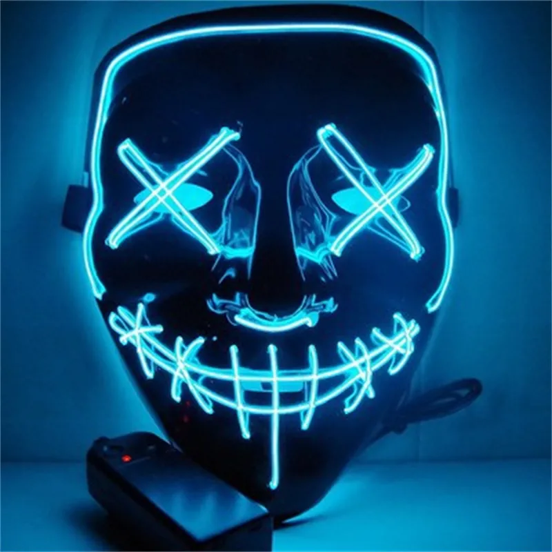 Светодиодная световая улыбающаяся маска для вечеринки на вечеринке Хэллоуин Роман ужасов Fun Horror Ball House2209010