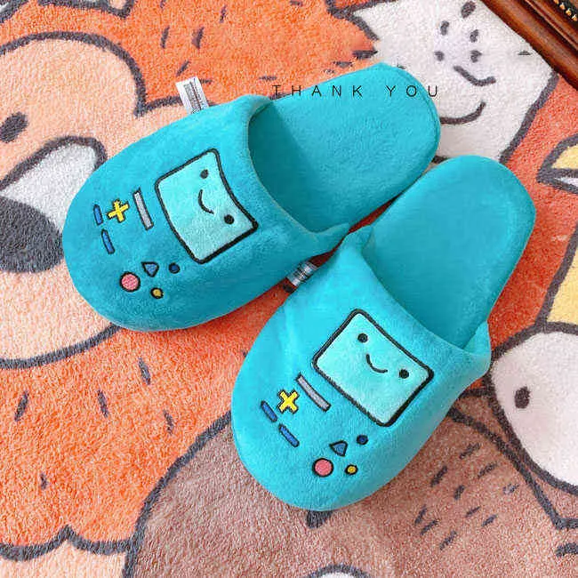 Leuke indoor slippers avontuur tijd liefhebbers zachte meisje pluche schoenen huis voor kinderen geschenken H1115