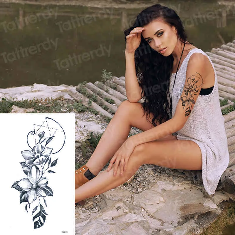 Bady Art temporaire mode tatouages Rose fleur bras complet Sexy fille modèle autocollant étanche pour les femmes tatouage temporaire Roses