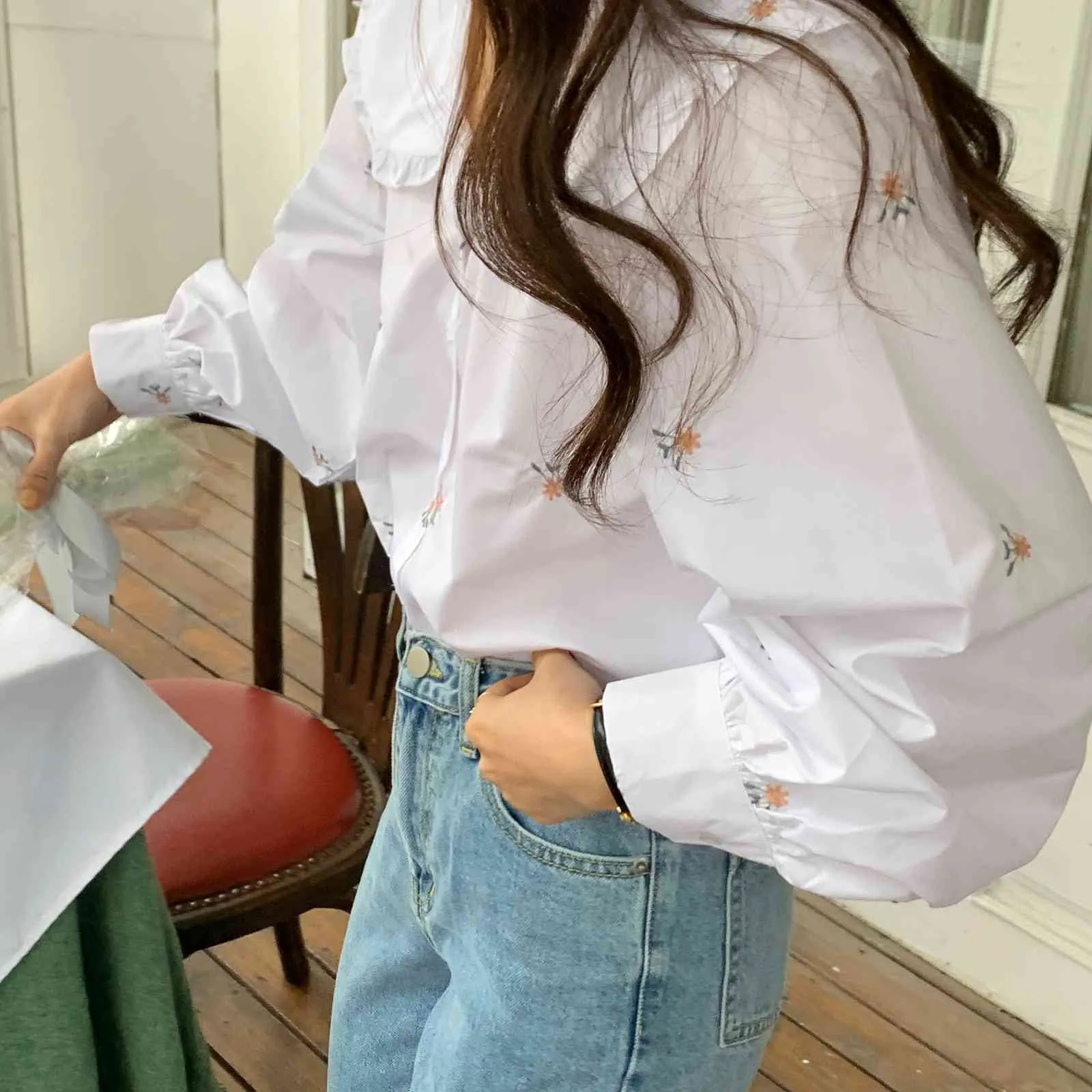 Comelsexy Fashion Women Elegance Florals Sweet Girls Stampato Carino Magliette allentate Camicie vintage Femme Abbigliamento casual 210515