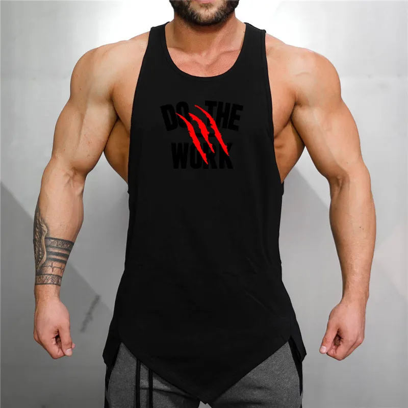 Lato zbiornik mięśni Topy Mężczyźni Męskie Koszule Bez Rękawów Odzież Bodybuilding Undershirt Casual Fitness Stringers Tanktops Tees 210421