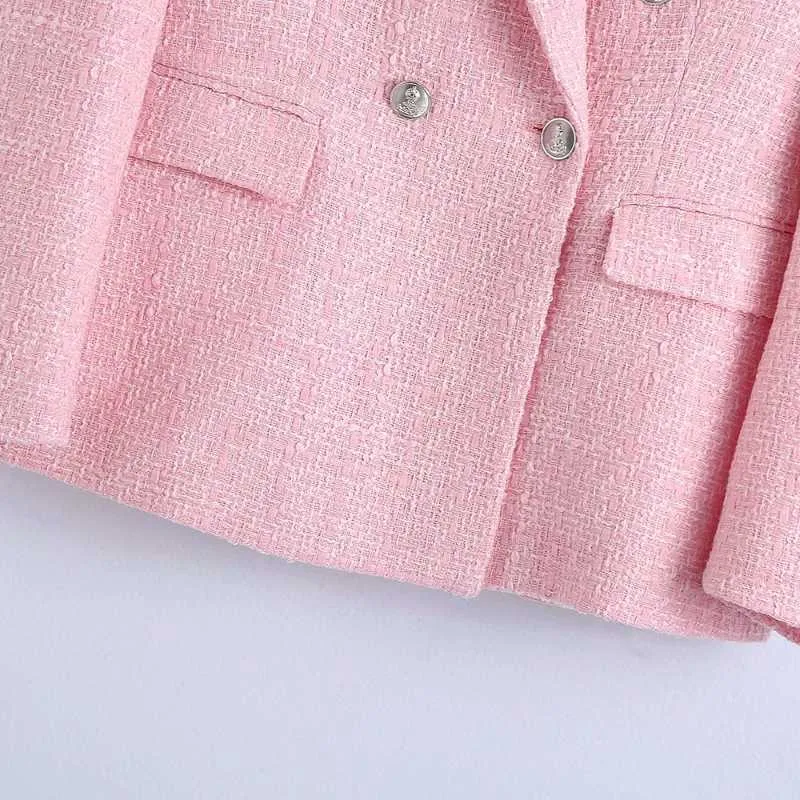 Profesjonalne spodnie damskie dorywczo garnitur 2-częściowy wysokiej jakości podwójna różowa kurtka szczupła spódnica wysokiej talii 210527