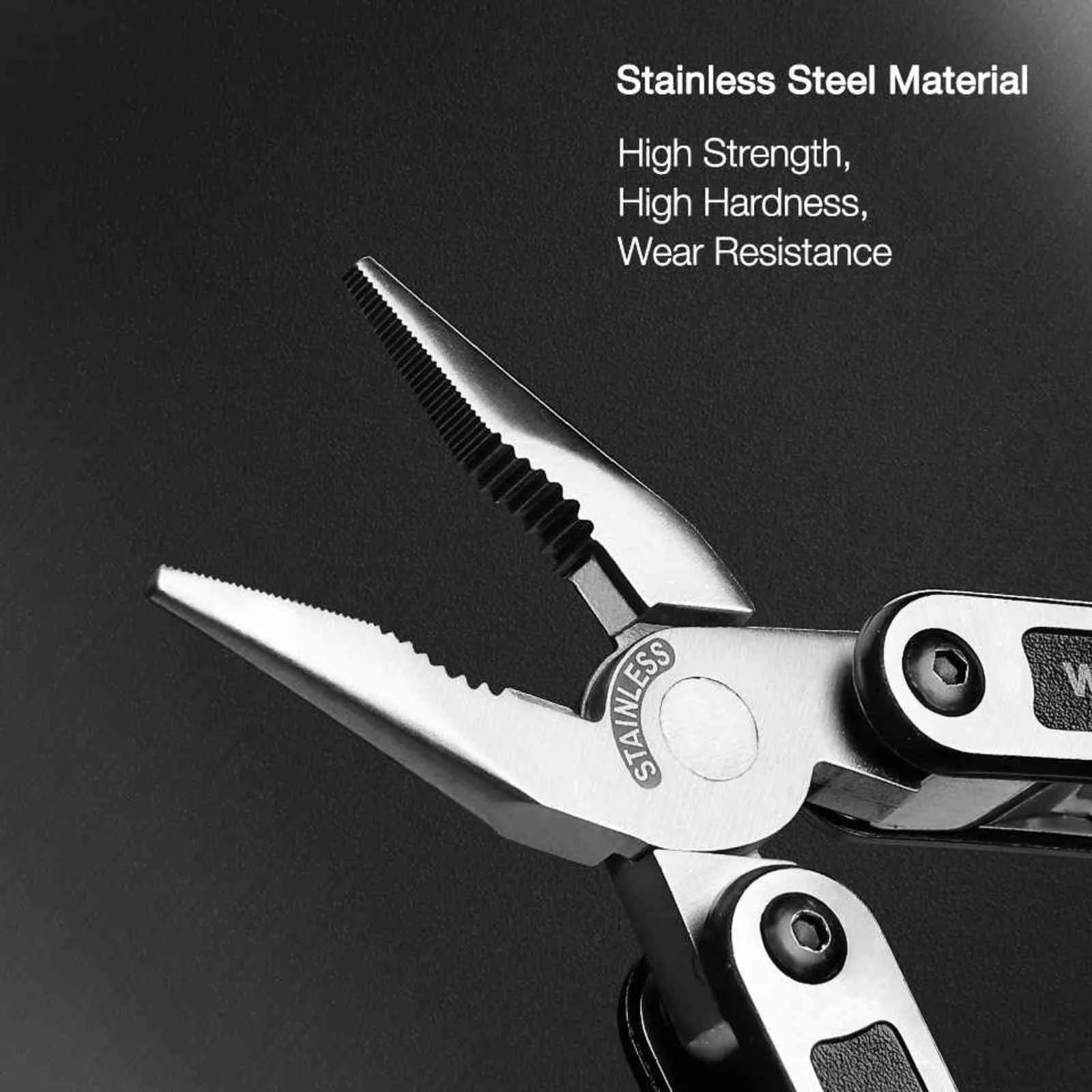 WORKPRO 15 en 1 Multi alicate de acero inoxidable multiherramienta Pelacables herramienta de prensado cuchillo cortador de cables 211110