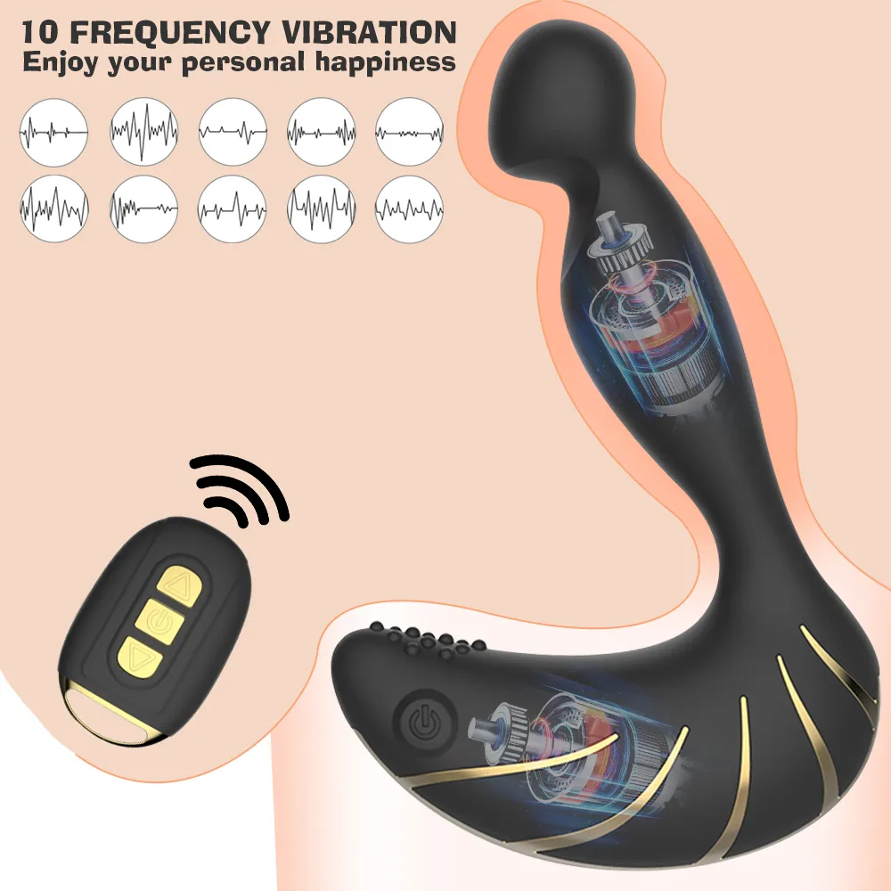 Massage 10 fréquences gode vibrateur Sex Shop masseur de prostate télécommande doux Plug Anal godemichet Anal Sex Machine jouets pour adultes pour Couple