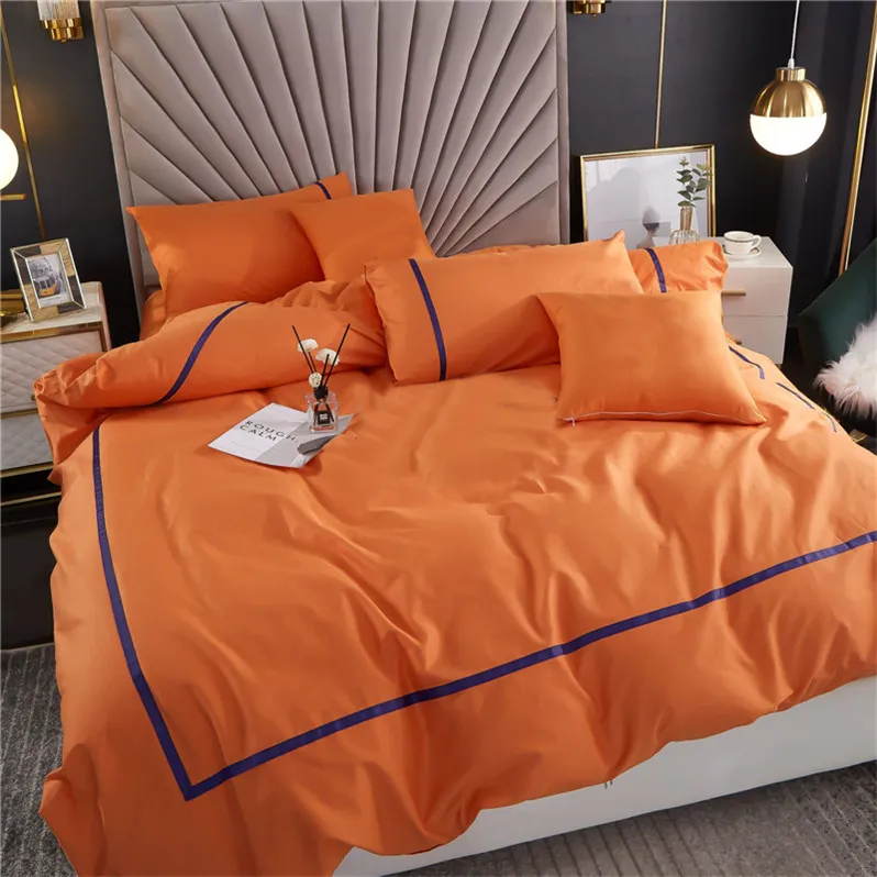 Ensembles de literie super doux au toucher, housse de couette confortable, 4 saisons, couettes de lit de styliste brodées de haute qualité, King Size294J