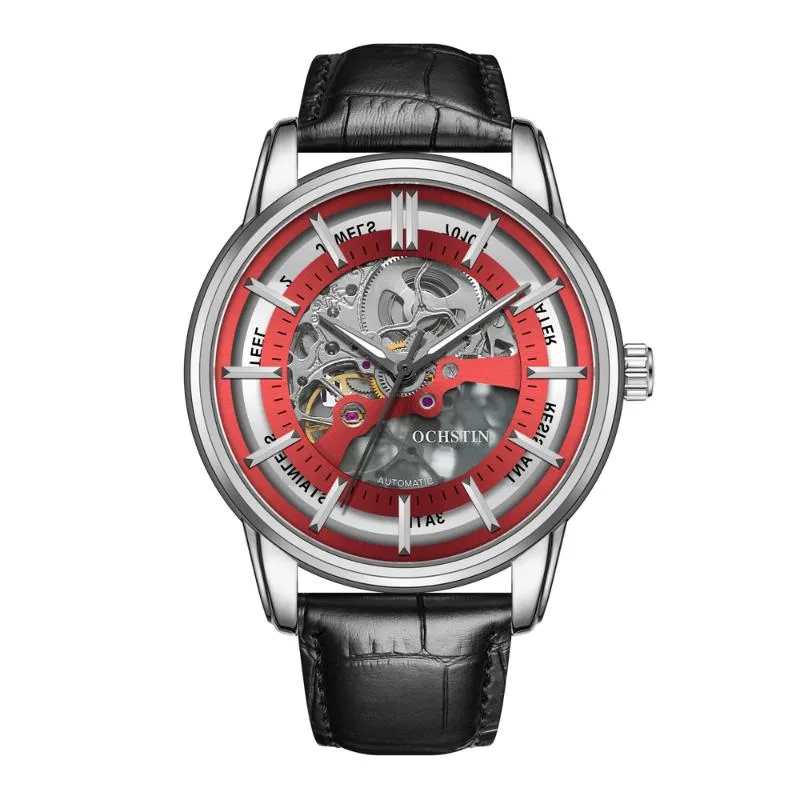 Wristwatches OCHSTIN Mechanical Watch Men Fashion Leather Watchband Vintage Skeleton Male Automatic Wristwatch Birthday Gift For H192z