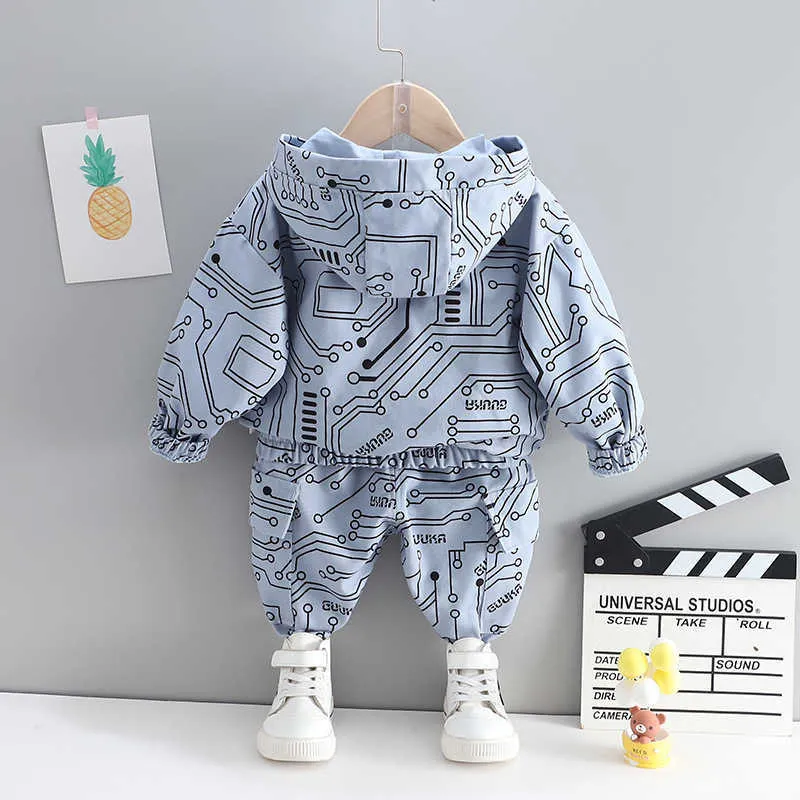 Mode kinderen trainingspakken herfst baby meisjes kleding jongens casual hoodies broek 2 stks / sets peuter outfits kinderkleding 211025