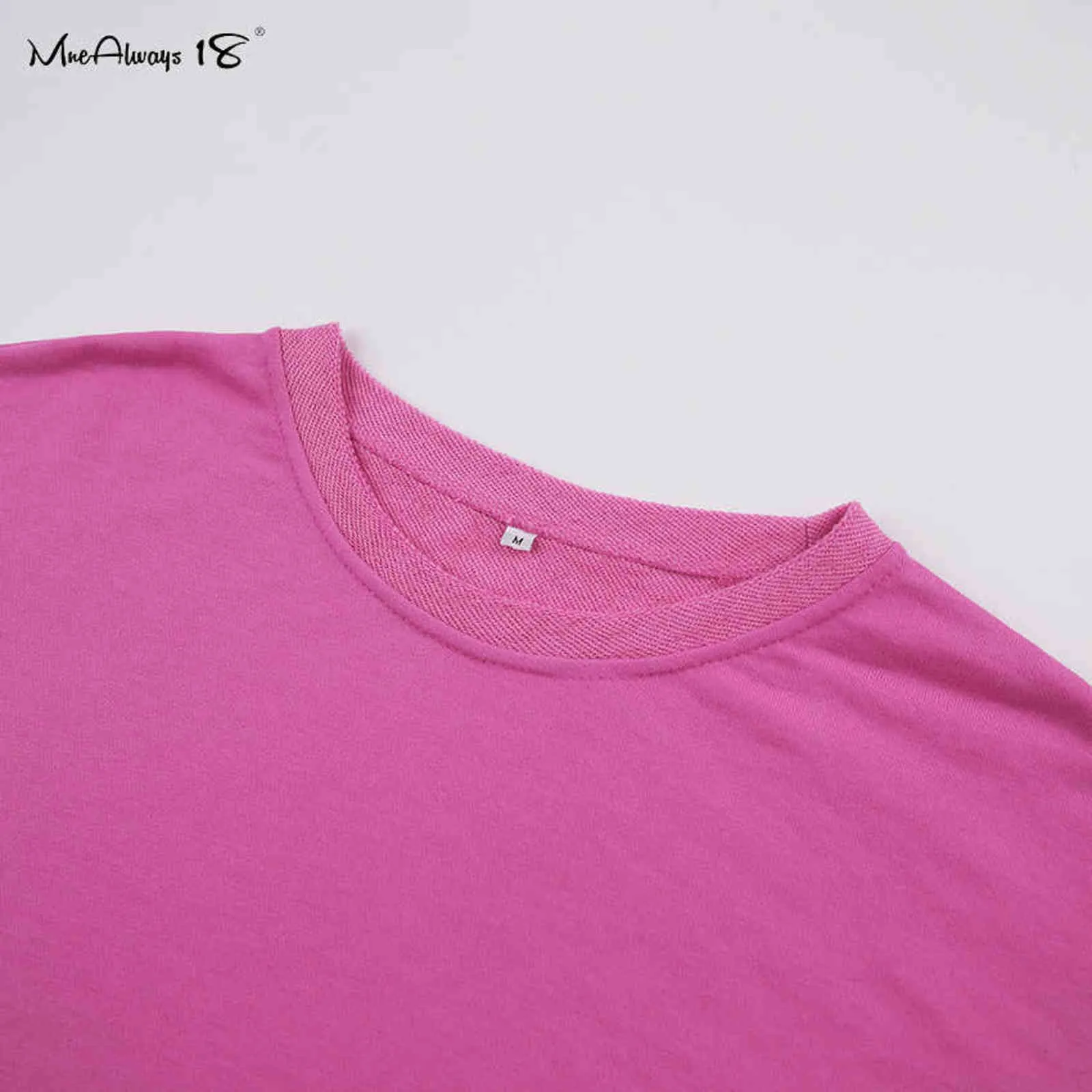 Mnealways18 rosa sweatpants 2 stycke kvinna pullover tracksuit långa ben byxor kostym sport outfit fall kvinnlig sweatshirt set 211109