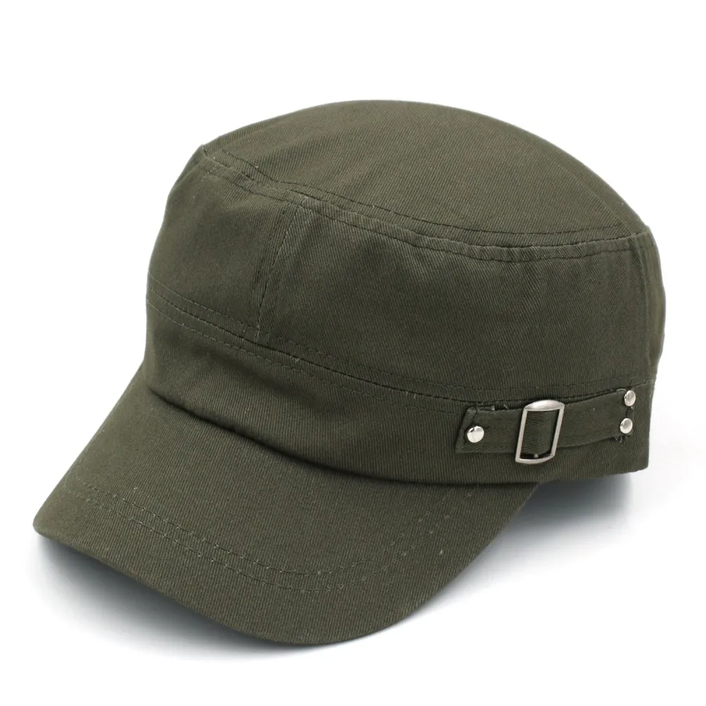 Casquette militaire unisexe en coton, 10 piècesprintemps été plage en plein air rue Cool église chapeau de soleil plat